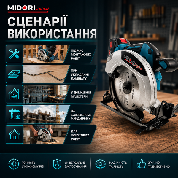 Торцовочная пила аккумуляторная Boxer 21В дисковая торцовка по дереву 15696 фото