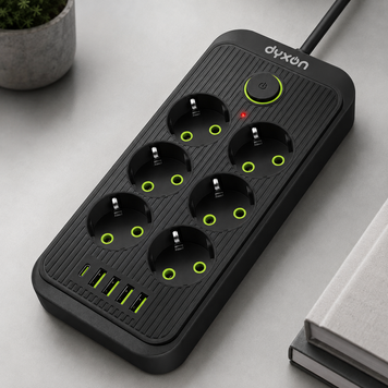 Мережевий фільтр-подовжувач DYXON 6+5 USB-A + USB-C (PD) Power switch 14095 фото