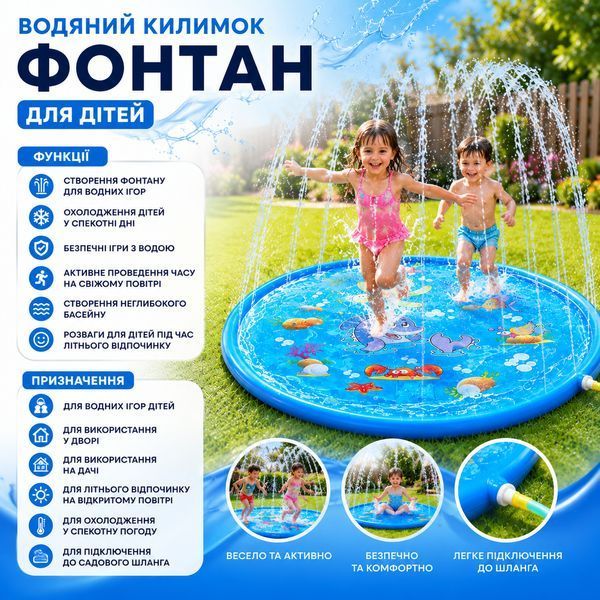 Дитячий надувний килимок-фонтан HandyHeat (170 см) 15287 фото