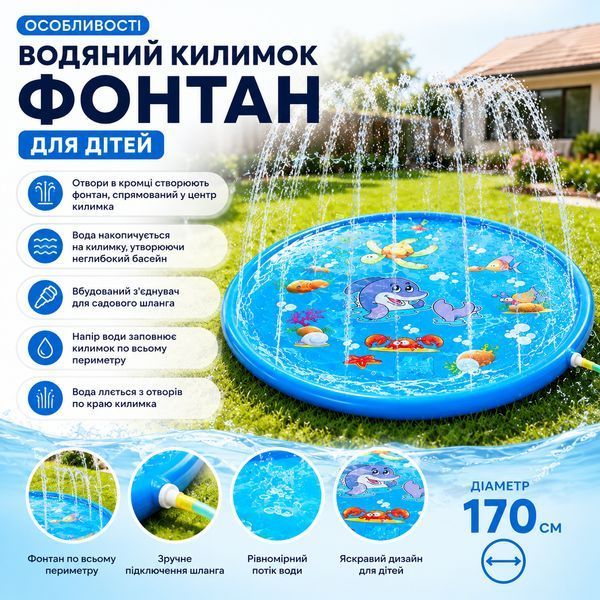 Дитячий надувний килимок-фонтан HandyHeat (170 см) 15287 фото