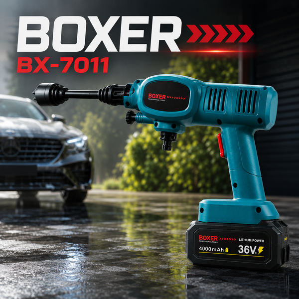 Мойка высокого давления аккумуляторная Boxer 60 бар беспроводная для авто 15678 фото
