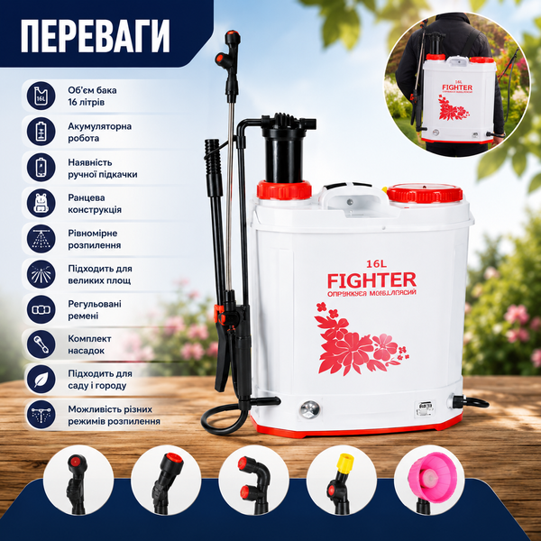 Опрыскиватель аккумуляторный ранцевый T-688 0.3 МПа садовый пульверизатор 15704 фото